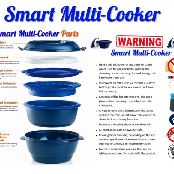 New in Box Tupperware Smart Multi Cooker 4-in-1 microwave cooking solution - Picture 3 of 8